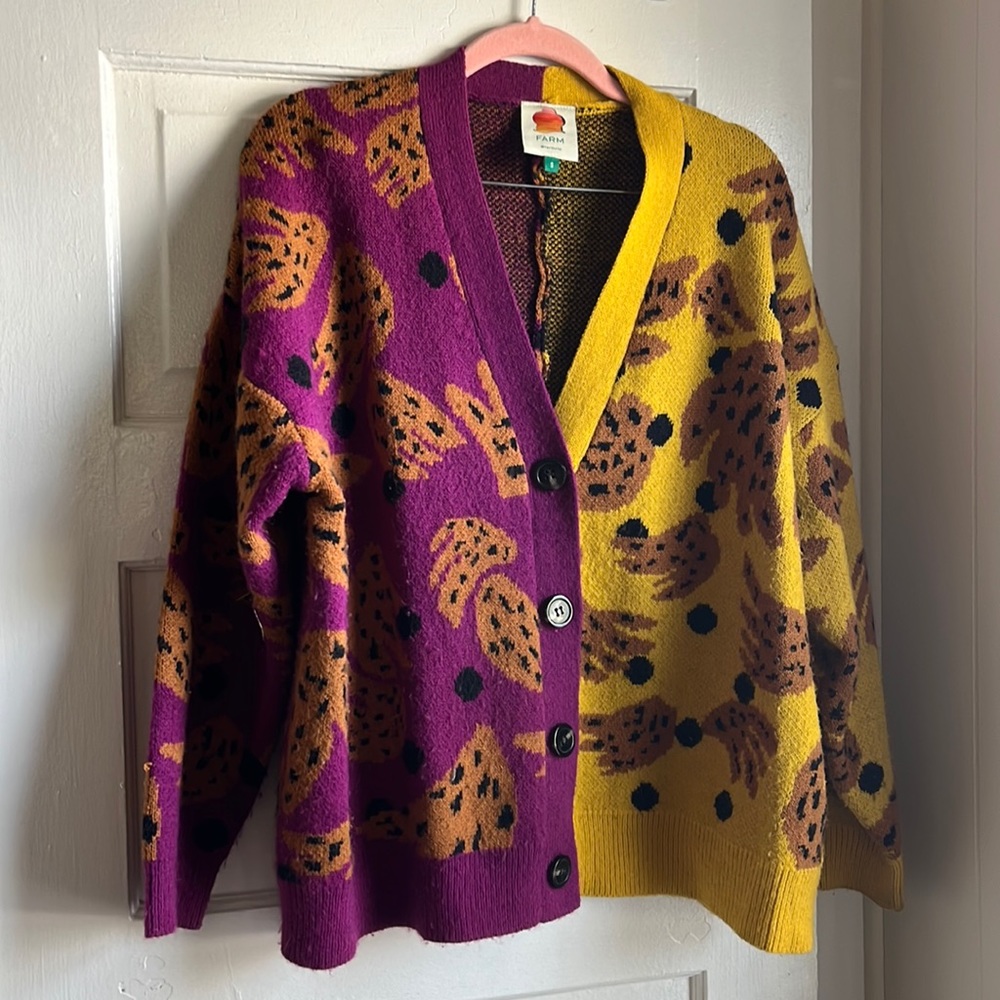 Farm rio bananas split color cardigan